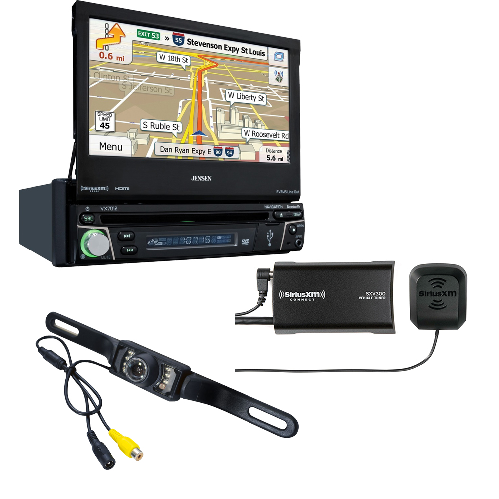 Jensen VX7012 7" flipout Nav with Sirius XM SXV300V1 Tuner + backup