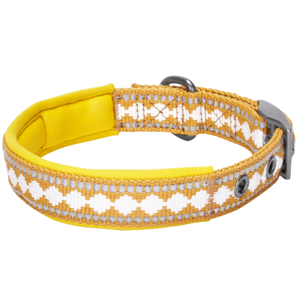 Blueberry Pet Classic Solid Padded Dog Collar with Jacquard Pattern