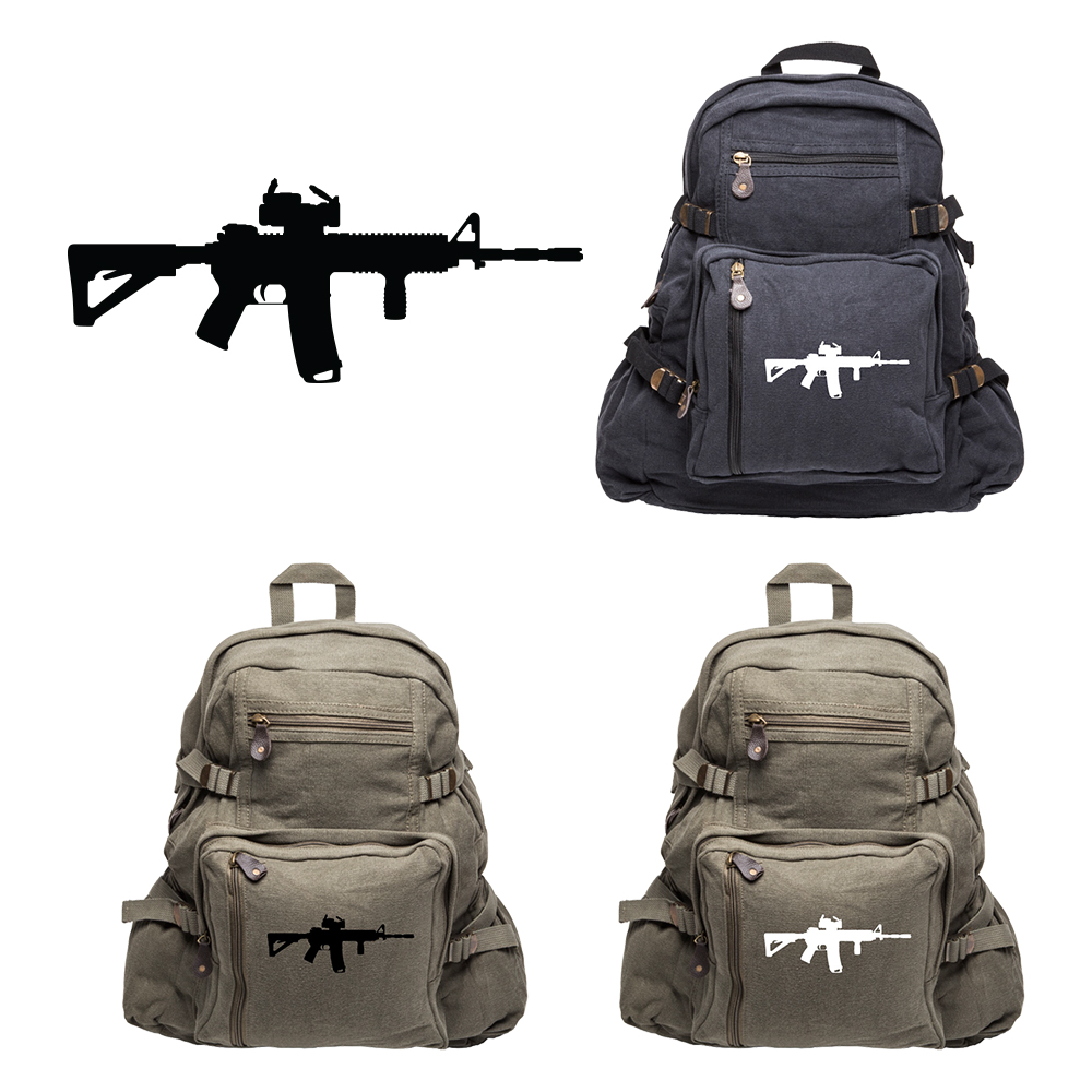 Army Force AR 15 M4 M16 Assault Rifle Scope Canvas Military Backpack