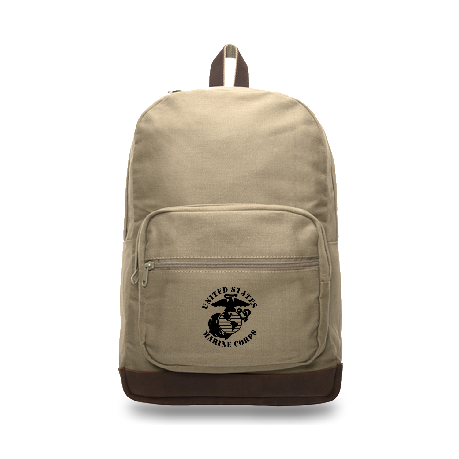 United States Marine Corps Canvas Teardrop Backpack with Leather Bottom