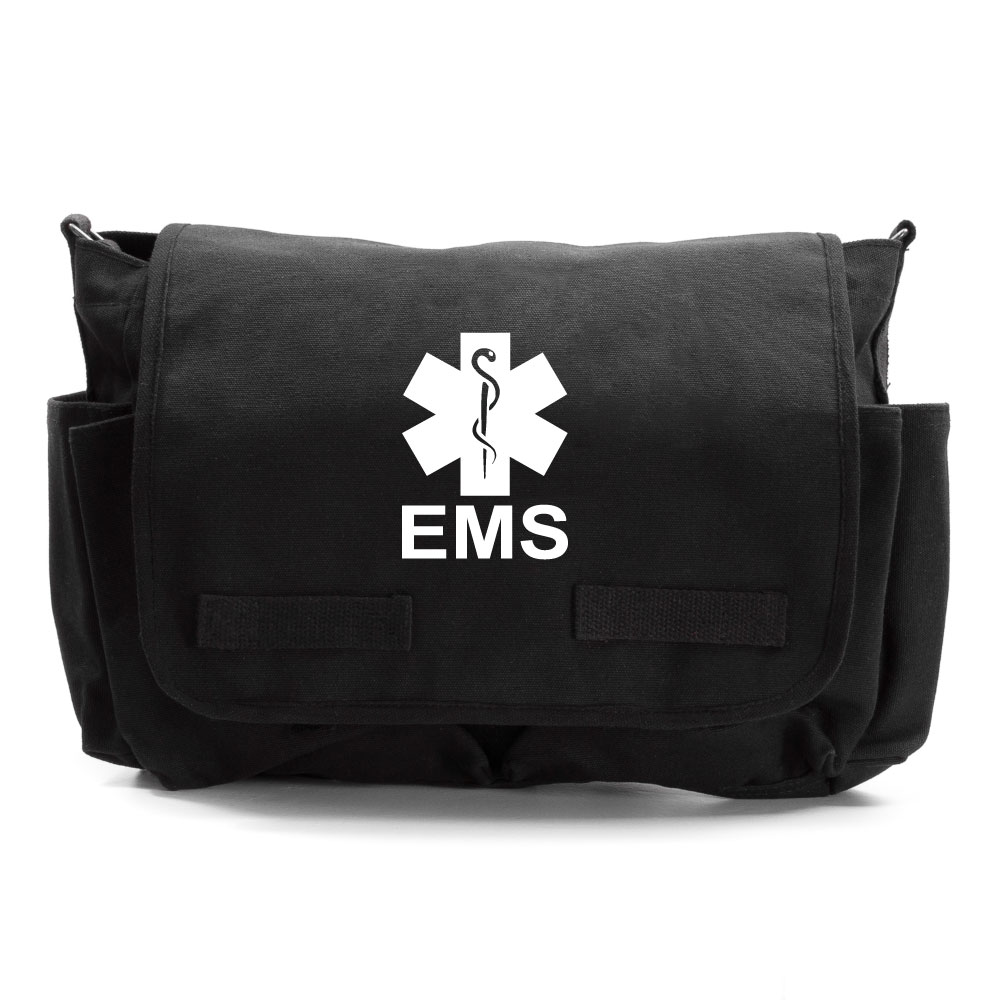 EMS Emergency Medical Services Army Heavyweight Canvas Messenger