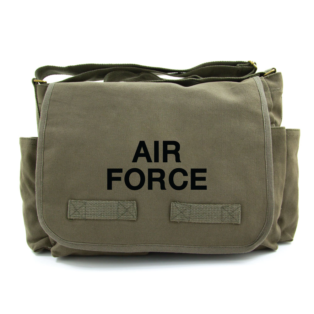 Air Force USAF Text Army Heavyweight Canvas Messenger Shoulder Bag eBay