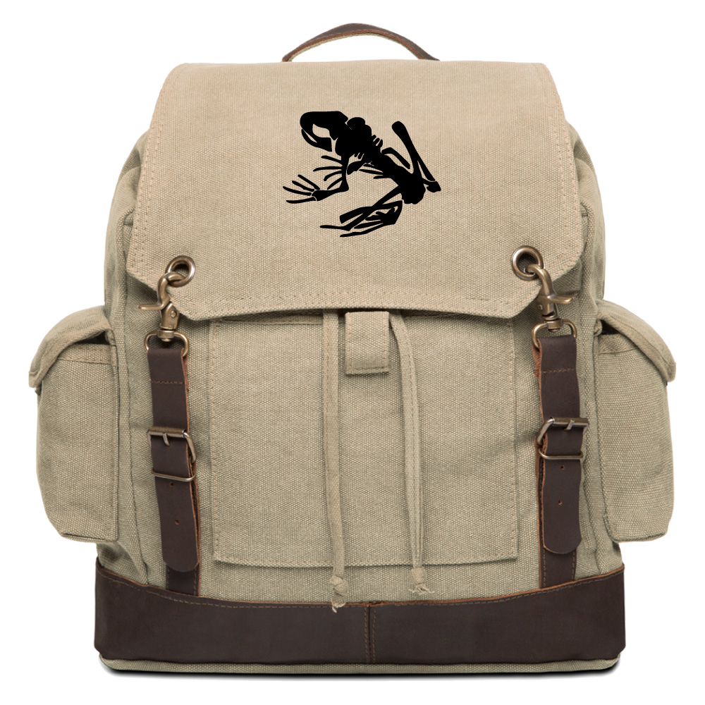 Navy Seal Team DEVGRU Frog Skeleton Canvas Rucksack Backpack with