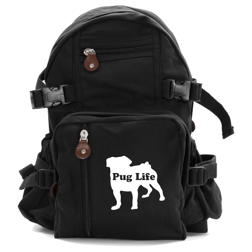 Pug Life Puppy Heavyweight Canvas Backpack Bag eBay