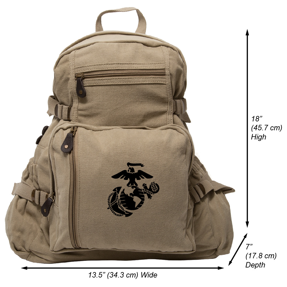 U.S. Marine Corps Semper Fidelis Army Sport Heavyweight Canvas Backpack Bag