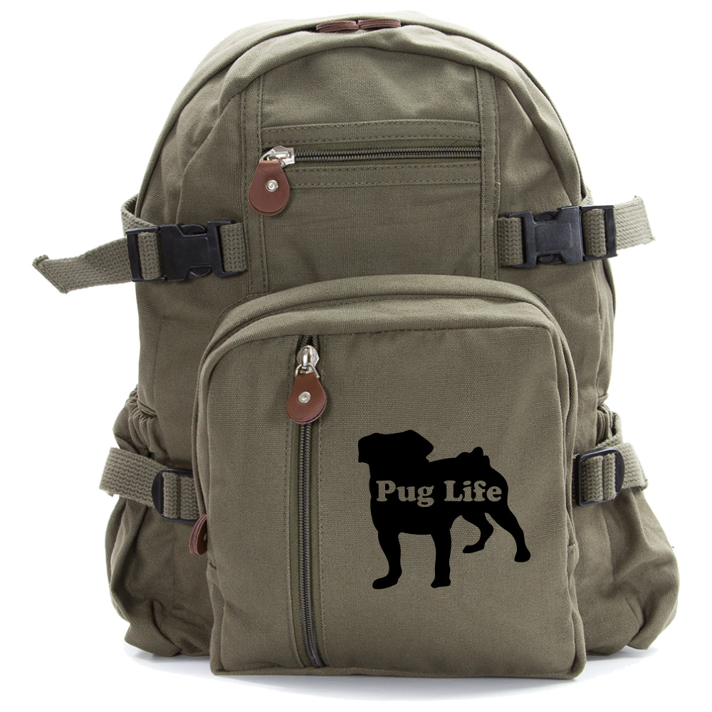 Pug Life Puppy Heavyweight Canvas Backpack Bag eBay
