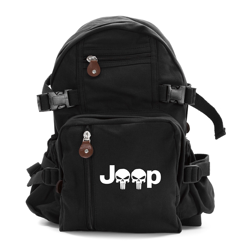 Jeep Wrangler Renegade Cherokee Punisher Skull Military Backpack Best