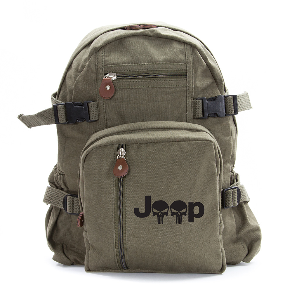 Jeep Wrangler Renegade Cherokee Punisher Skull Military Backpack Best