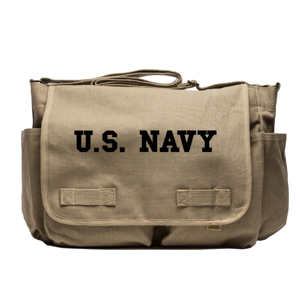 US NAVY Text Army Heavyweight Canvas Messenger Shoulder Bag eBay
