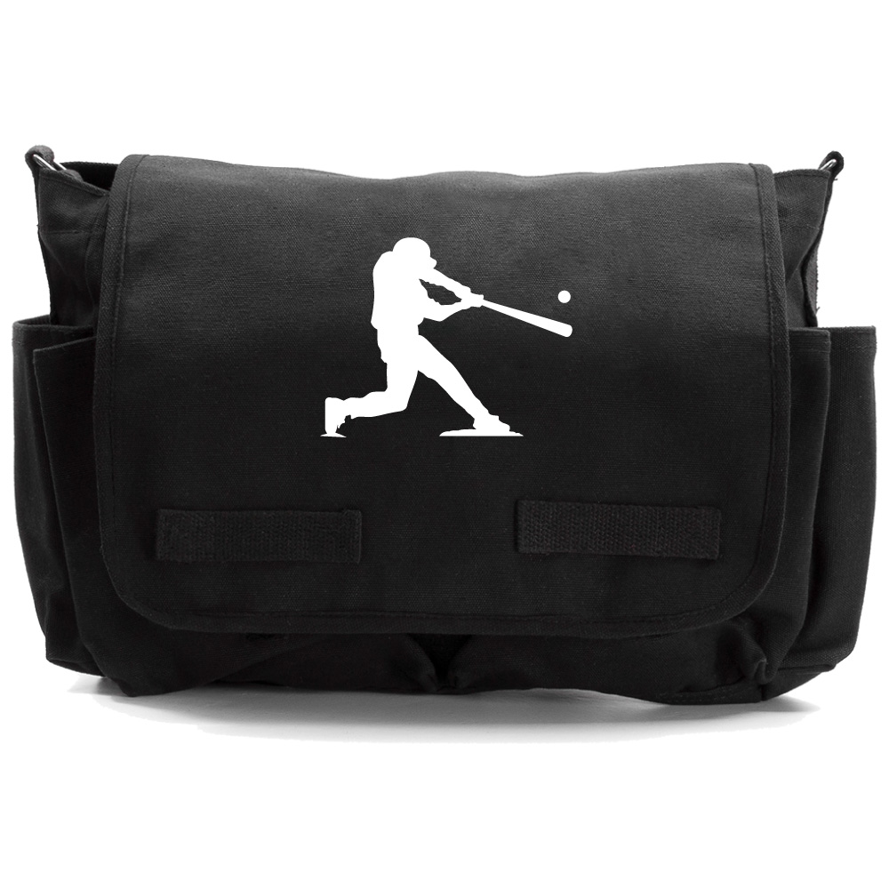 Baseball Player Heavyweight Canvas Messenger Shoulder Bag