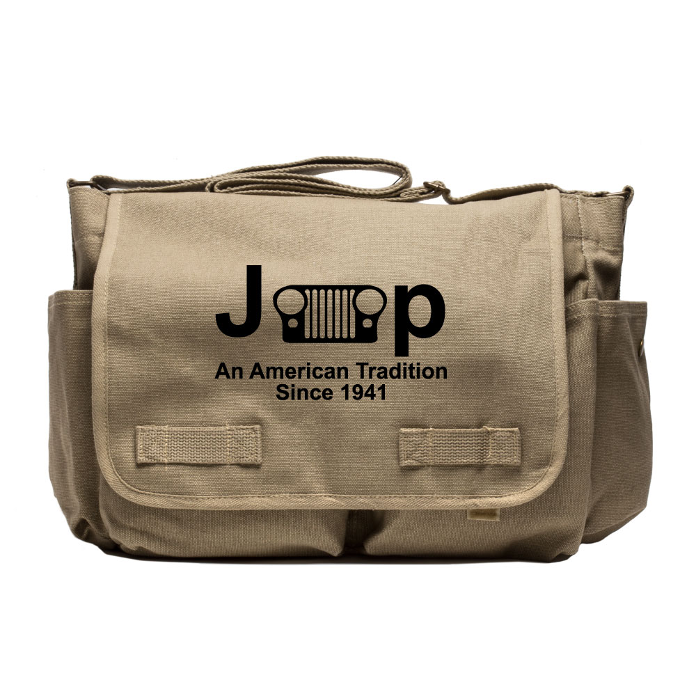 Jeep An American Tradition Since 1941 Heavyweight Canvas Messenger