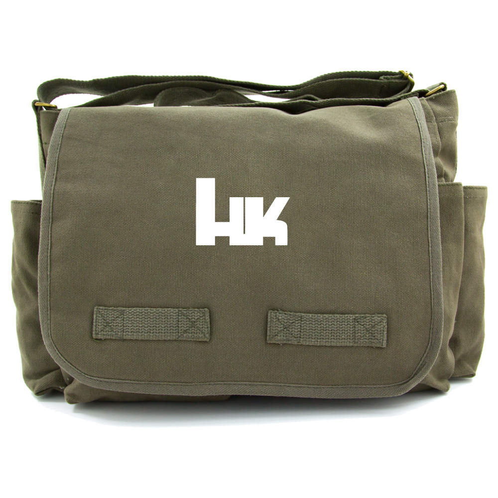 HK Heckler and Koch Army Heavyweight Canvas Messenger Shoulder Bag