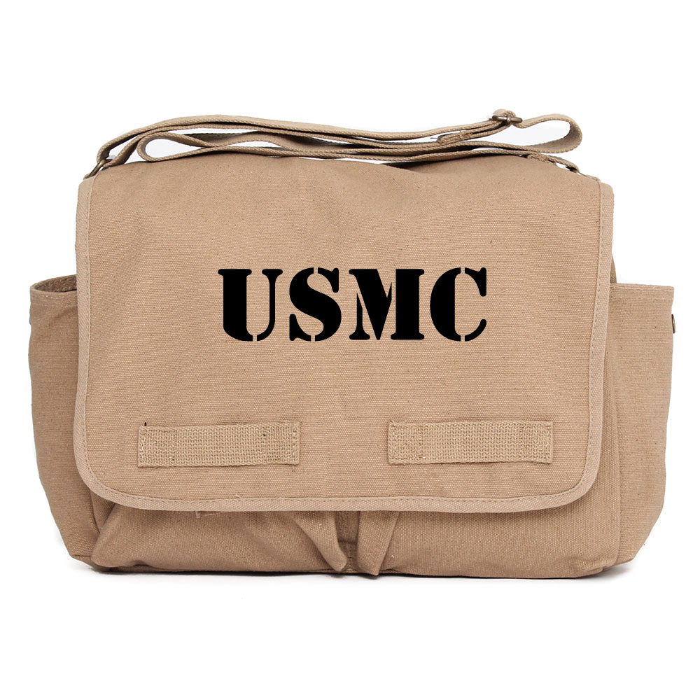 USMC United States Marine Corps Army Heavyweight Canvas Messenger