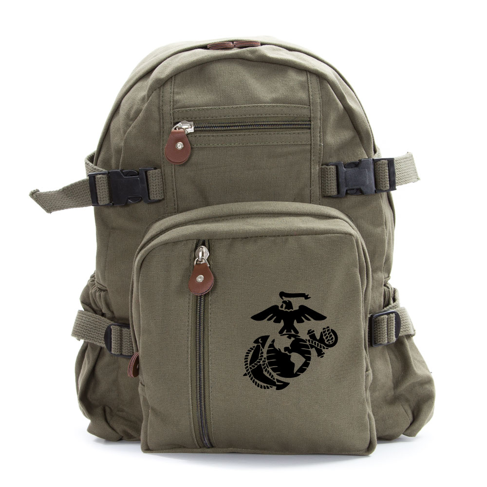 U.S. Marine Corps Semper Fidelis Army Sport Heavyweight Canvas Backpack Bag