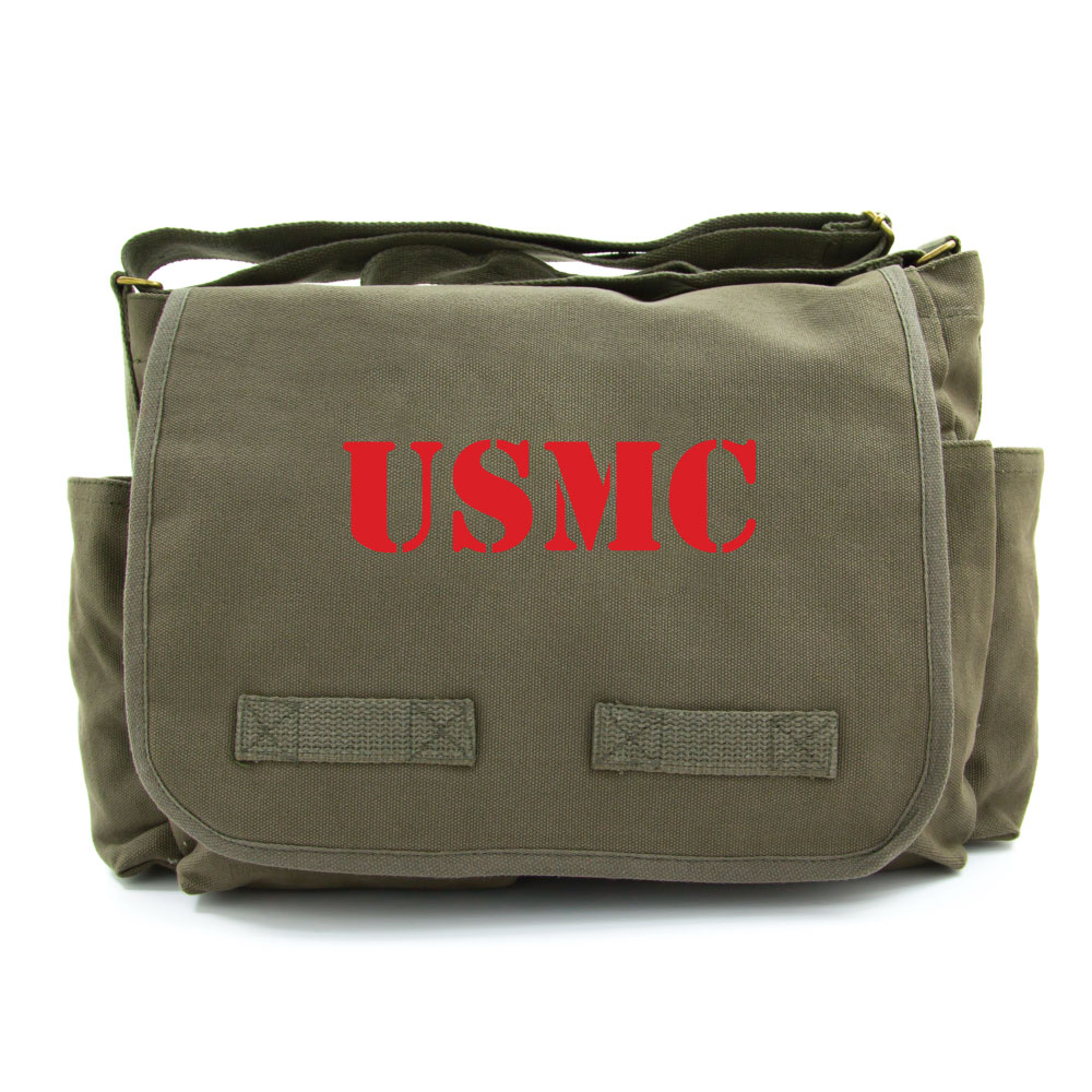 USMC United States Marine Corps Army Heavyweight Canvas Messenger
