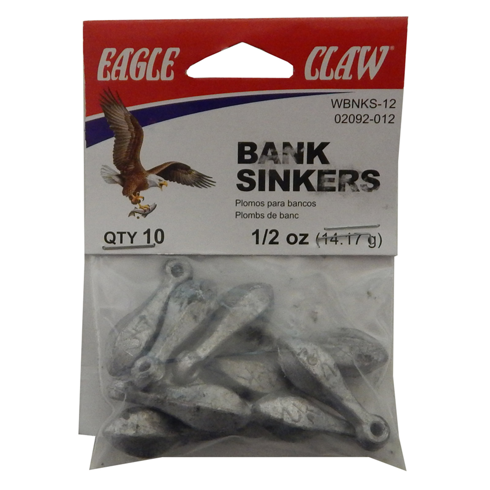 Eagle Claw Bank Sinkers Size 1/2 Ounce Pack of 10, 02092012 eBay