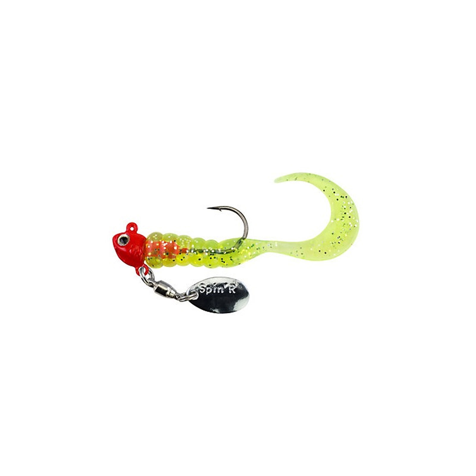 Johnson Crappie Buster Spin'R Grub Red Sparkle Jig & 4 Tails, CBSRG1/32