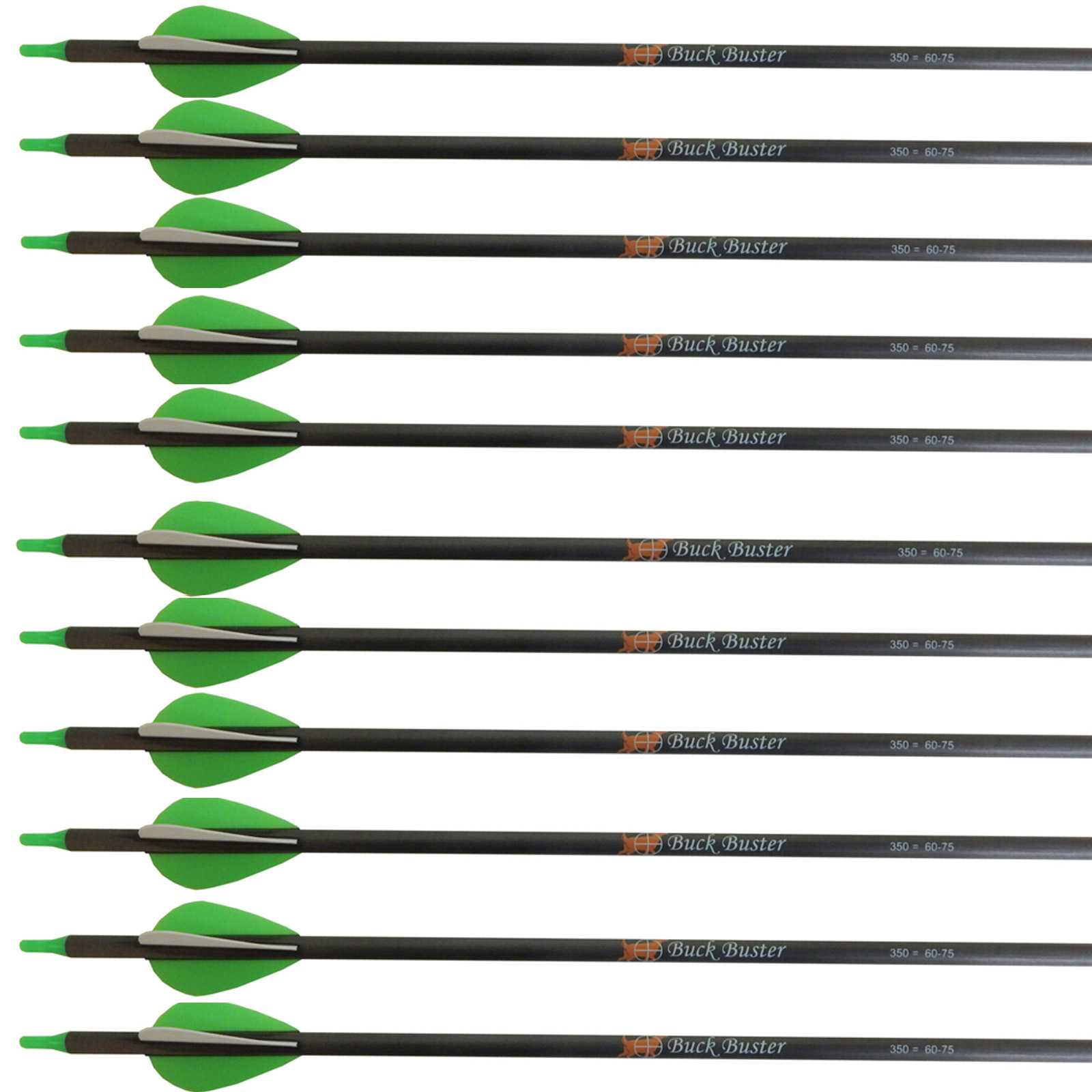 Victory Archery Exclusive Buck Buster Carbon Arrows 350 Spine 12 Pack