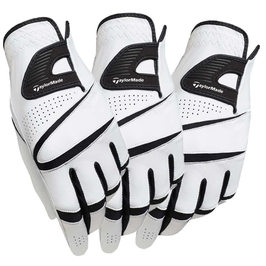 New TaylorMade 2015 Stratus Sport Leather White Golf Gloves 3Pack