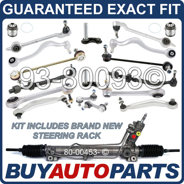 BMW E39 20 PIECE CONTROL ARM SUSPENSION KIT WITH NEW STEERING RACK 525 528 530 eBay