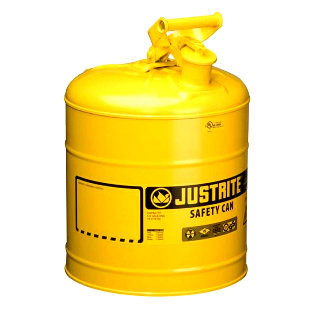 5 Gallon Galvanized Steel Yellow Safety Lid Diesel Gas Can