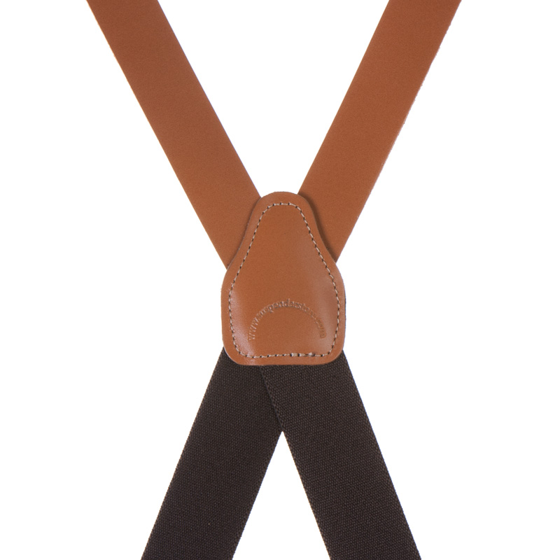 Clip 1-Inch Wide All Leather Suspenders