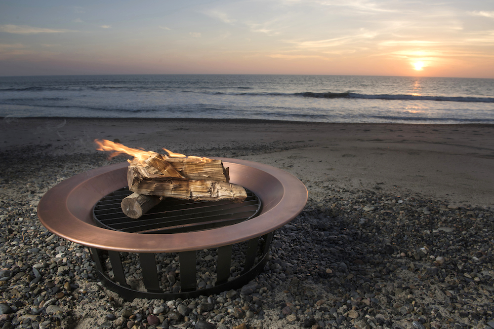 Titan 40" Solid 100 Copper Fire Pit Bowl Wood Burn Patio Frontgate Deck
