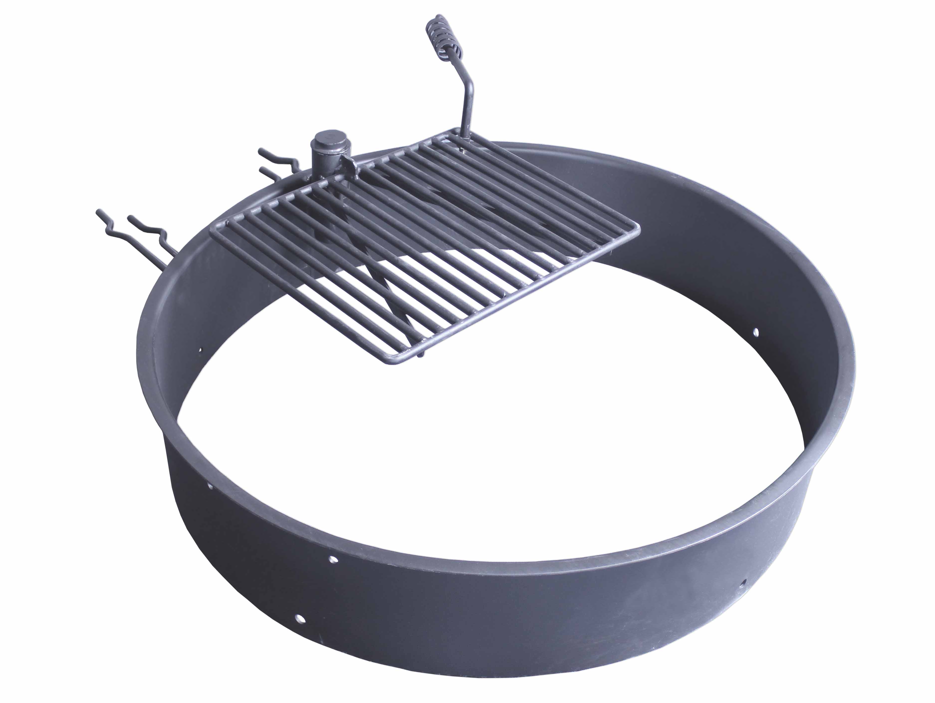 36" Steel Fire Ring With Cooking Grate Campfire PIT Park Grill BBQ