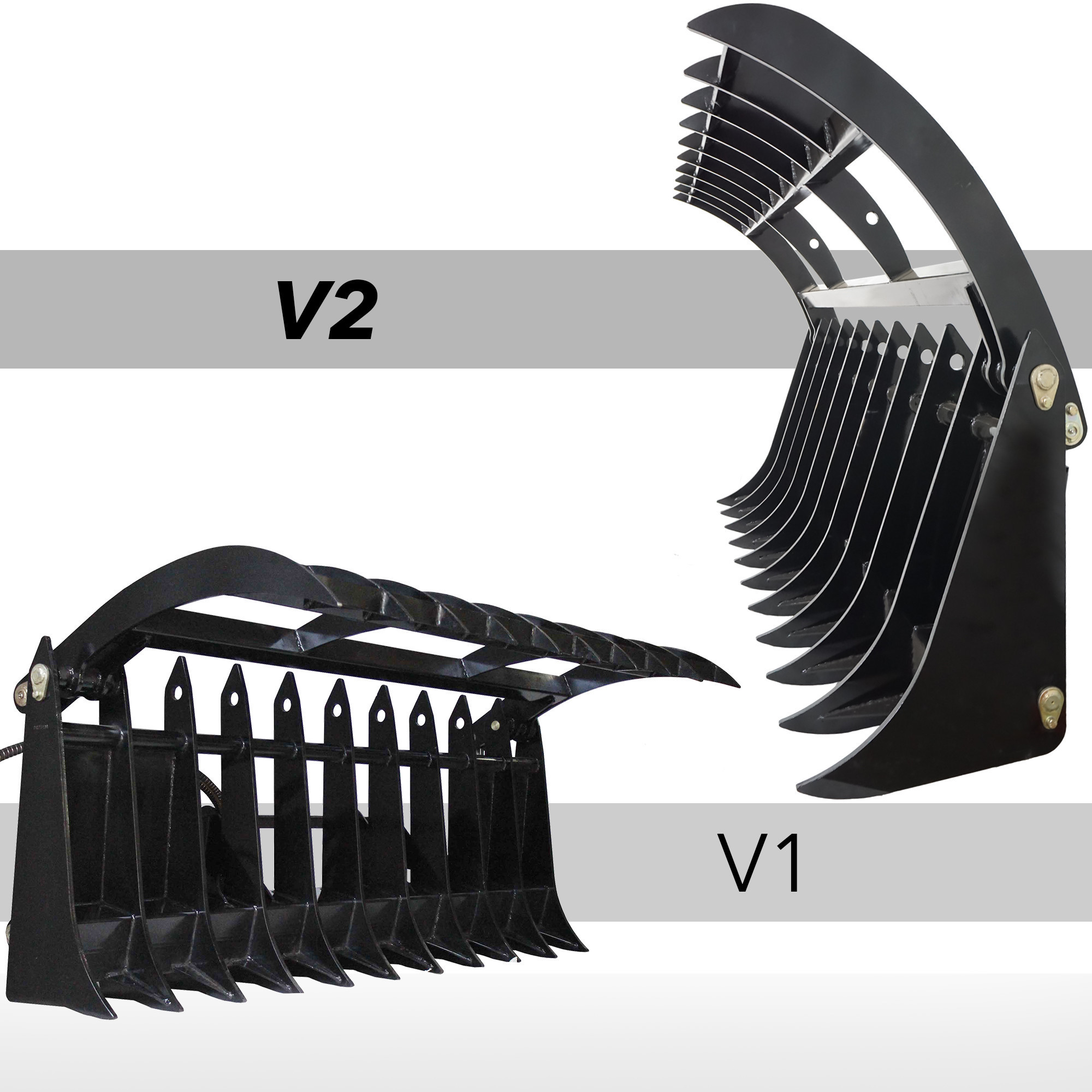 Titan 84" Root Grapple Rock Rake Skid Steer Clamshell Attachment Loader