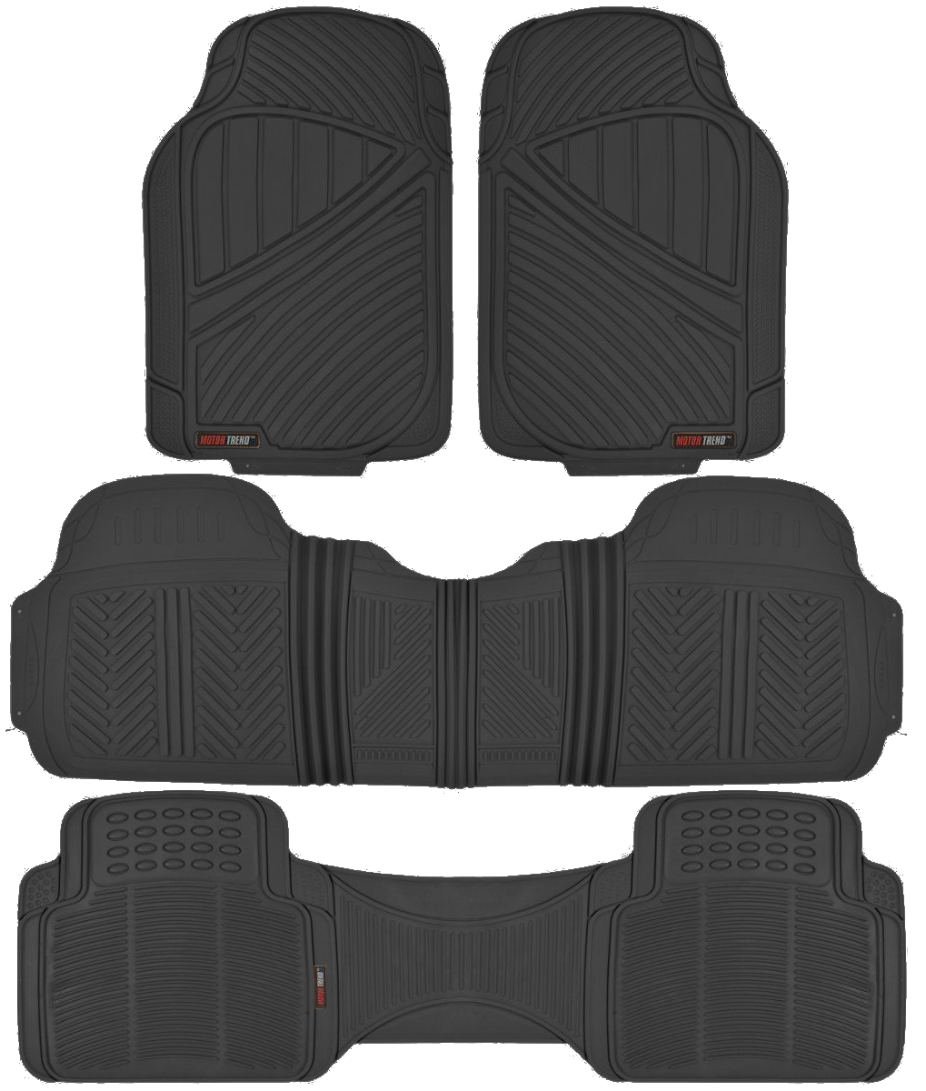 MotorTrend Van Truck MaxDuty Rubber Floor Mats Odorless Black 5 Piece