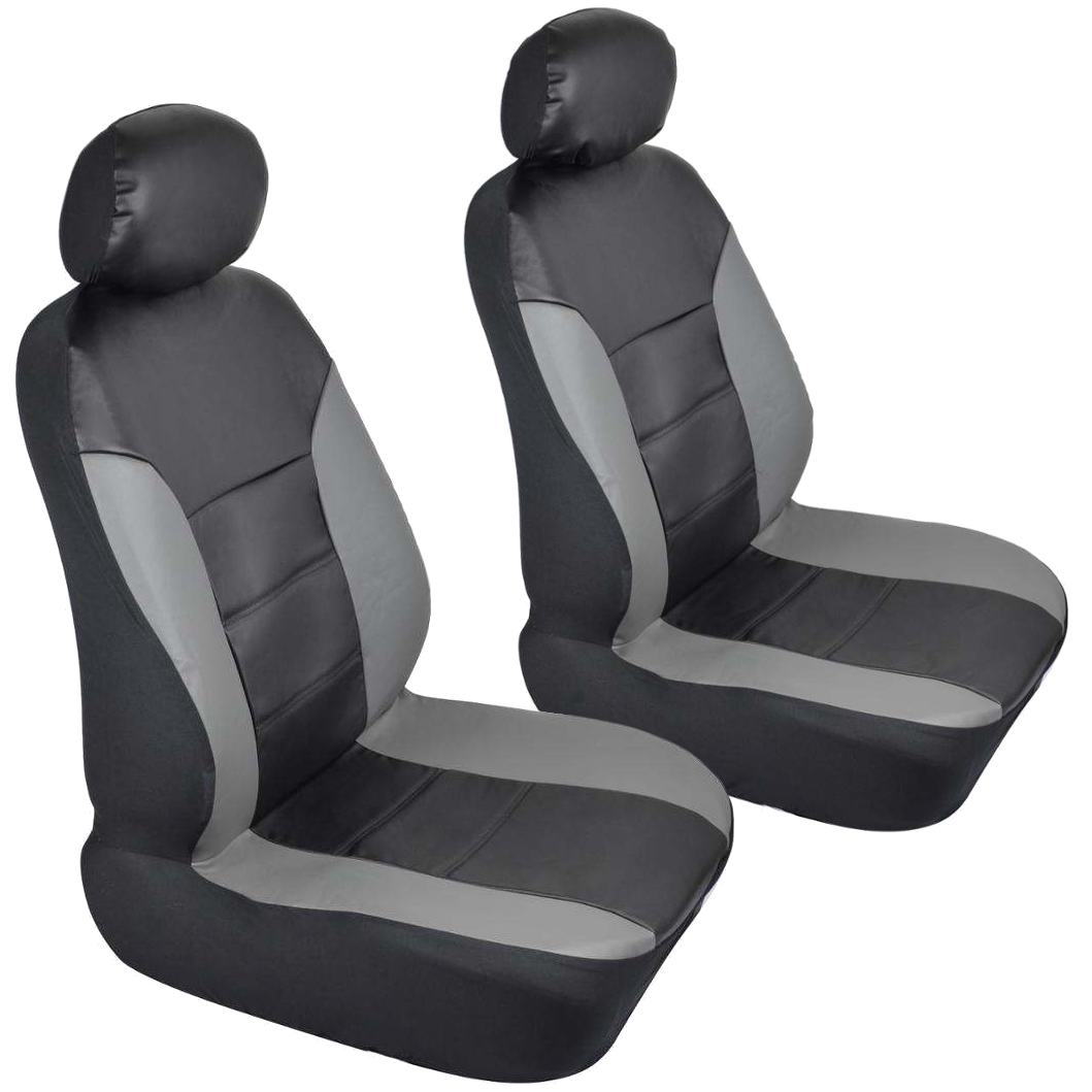 Black Amp Gray PU Leather Car Seat Covers