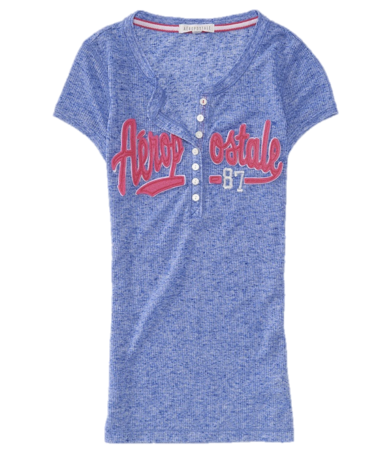AEROPOSTALE WOMENS HENLEY TSHIRT AERO 1987 EMBROIDERED BUTTONS NWT TOP