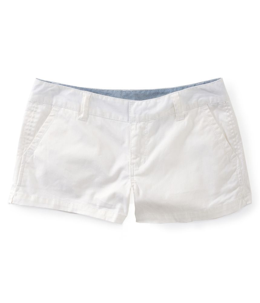 AEROPOSTALE WOMENS KHAKI SHORTS SHORTY CHINOS COTTON UNIFORM WORK