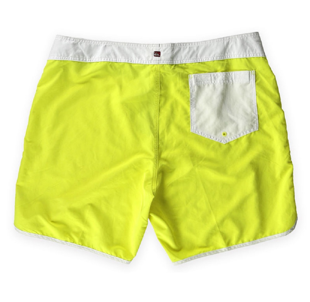 QUIKSILVER MENS BOARD SHORTS OG SCALLOP SOLID NEON BATHING SUIT SWIM
