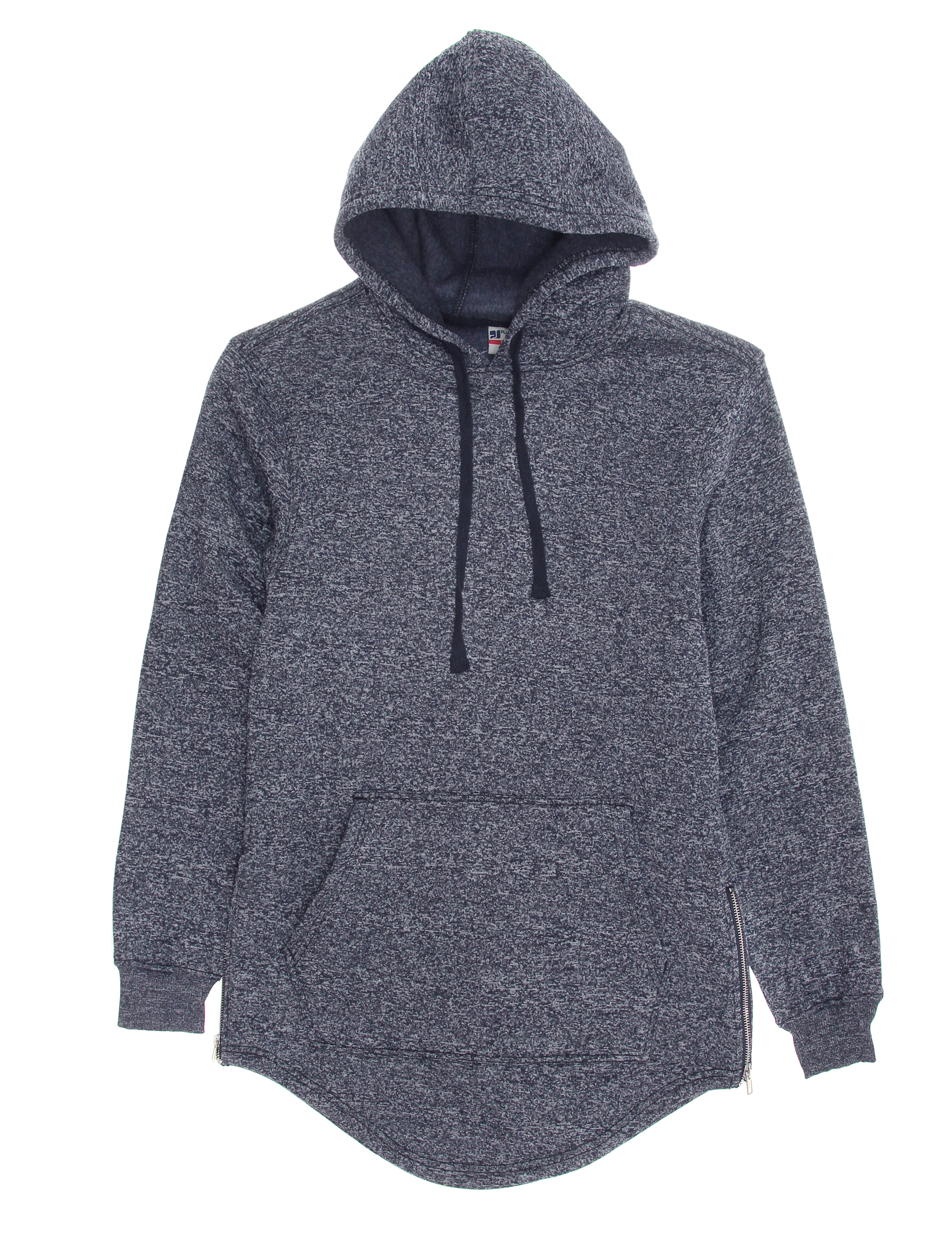 PJ Mark Men's Marled Fleece Longline Hoodie Sweatshirt With Side