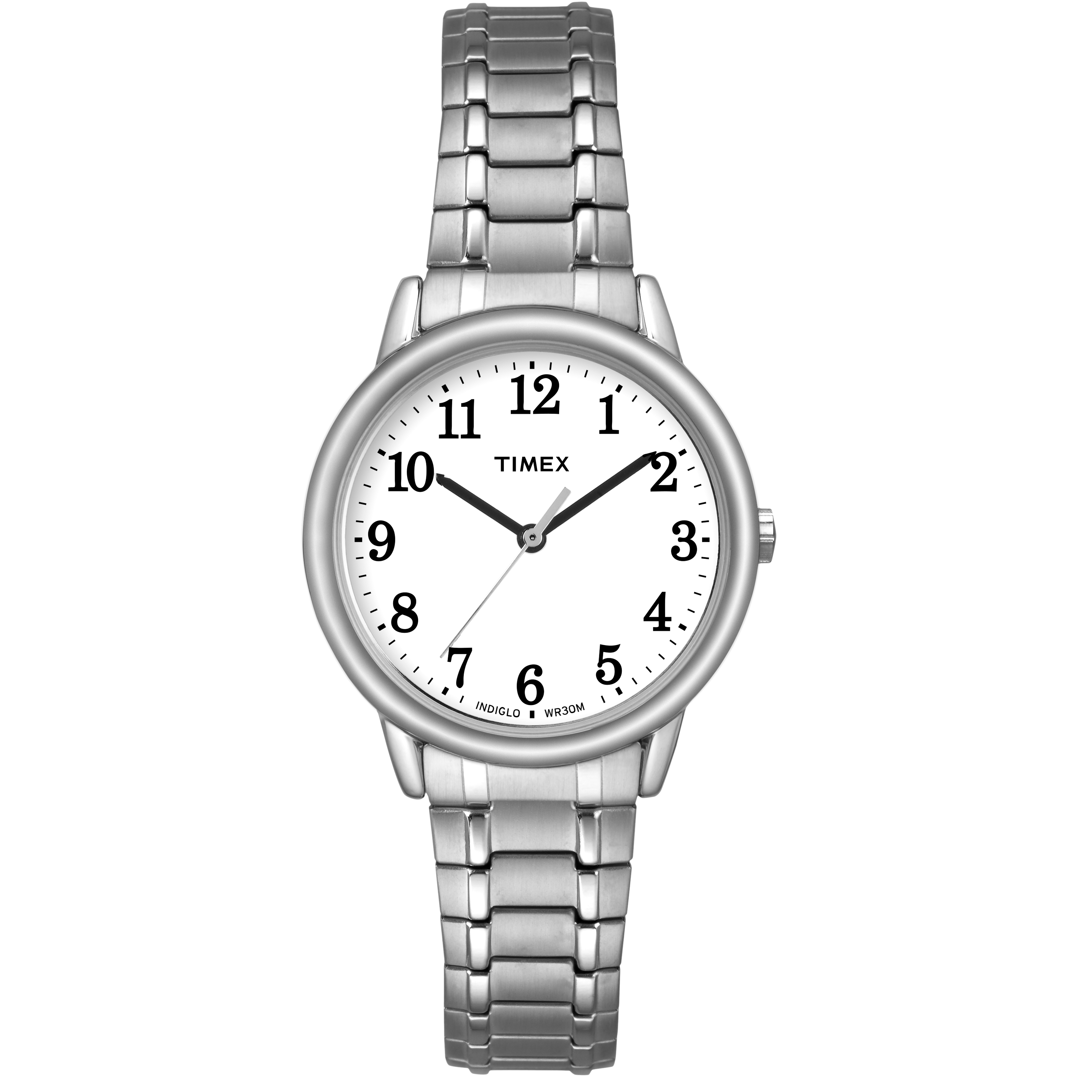 Easy Reader Dress Watch Stainless Steel White Dial Indiglo Timex