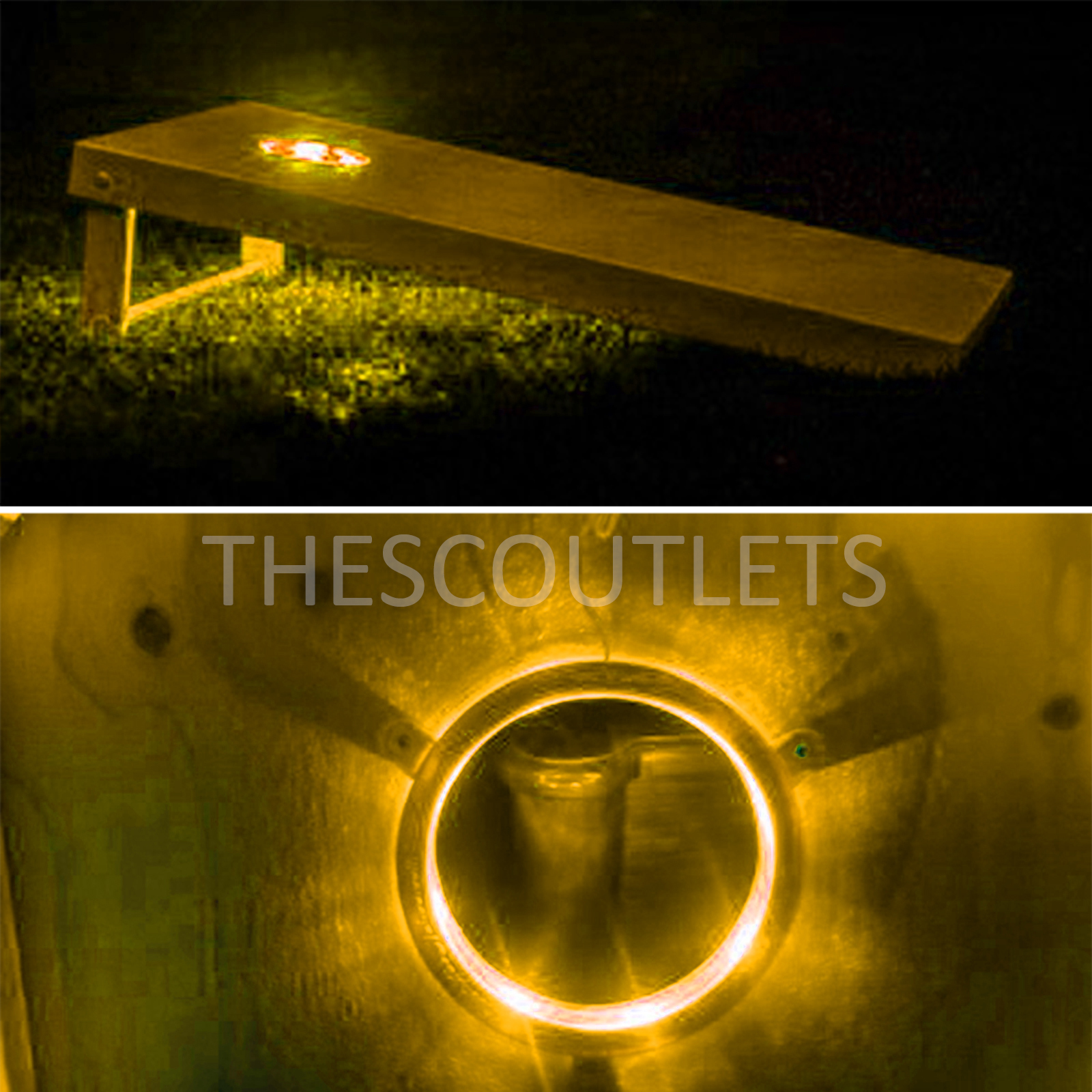 Set of 2 Cornhole Night Light Dadhole Corn Hole Bean Bag Toss Board LED