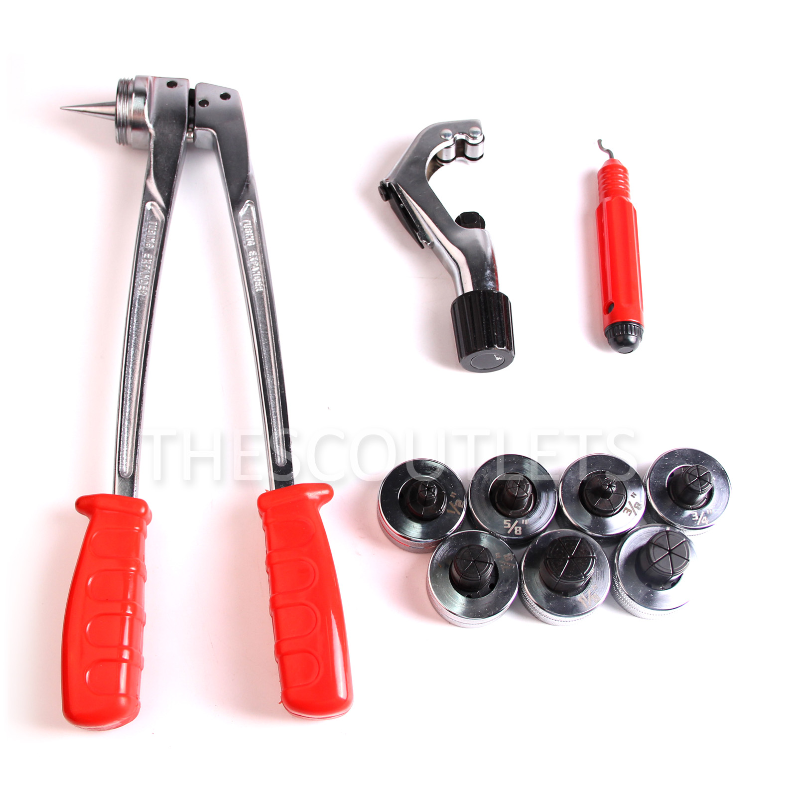 7 Head 3/8" to 11/8" O.D. Plumbing Tube Expanding Tool Copper Pipe