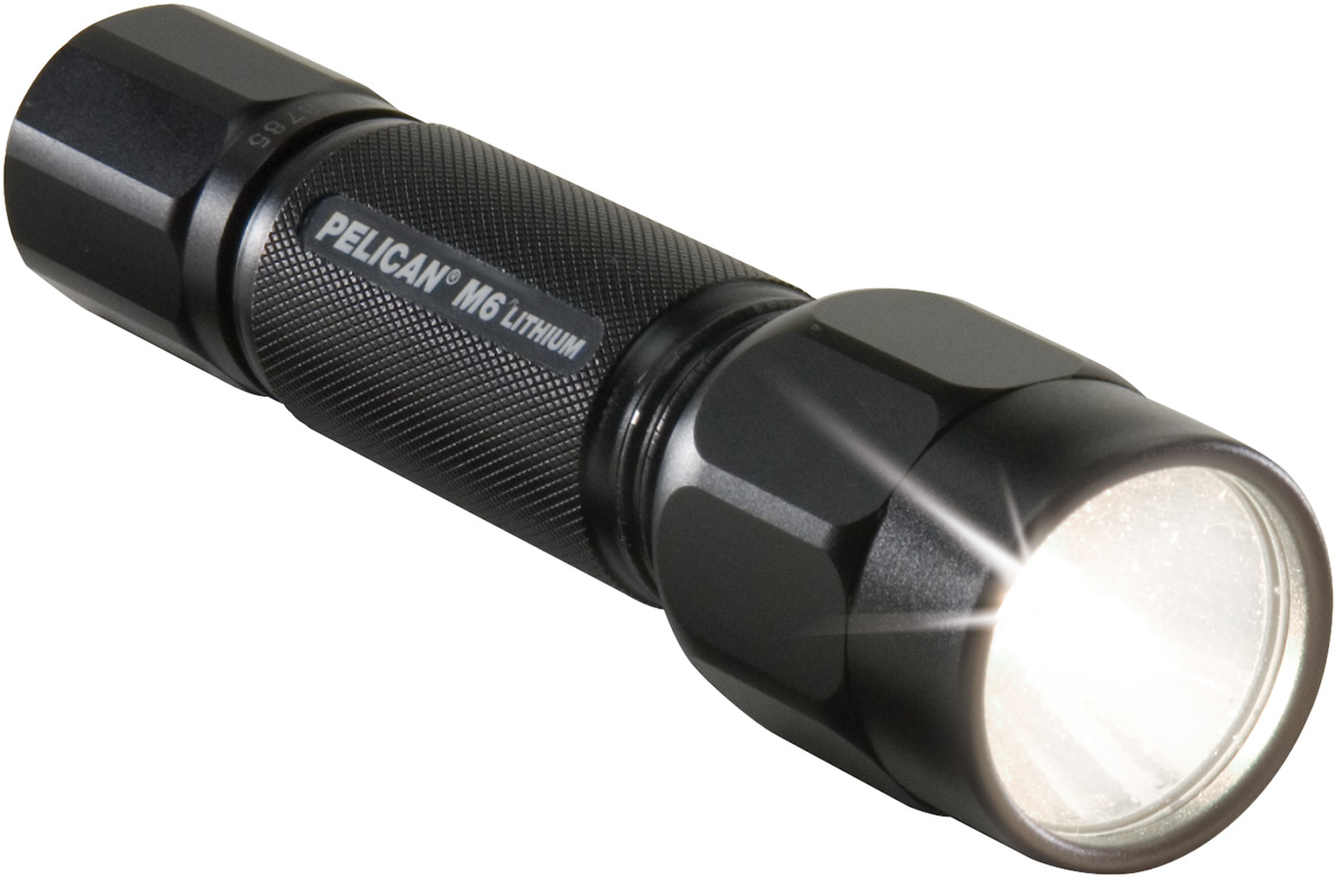 Pelican 2320 M6 Xenon Flashlight (2) CR123 Batteries Black eBay