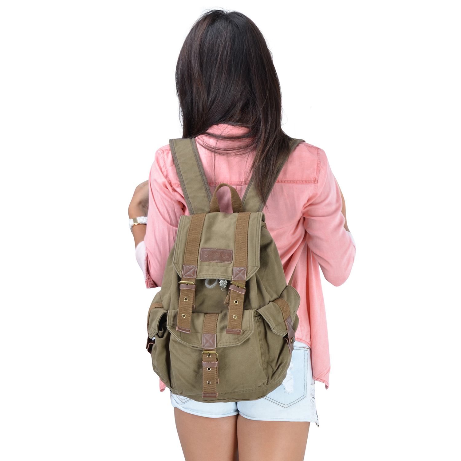 Gootium Vintage Specially High Density Thick Canvas Backpack Hiking