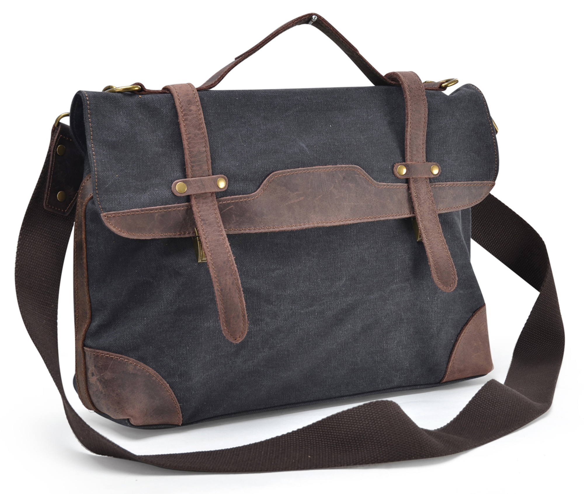 Gootium Vintage Canvas Leather Messenger Bag Briefcase Laptop Bag