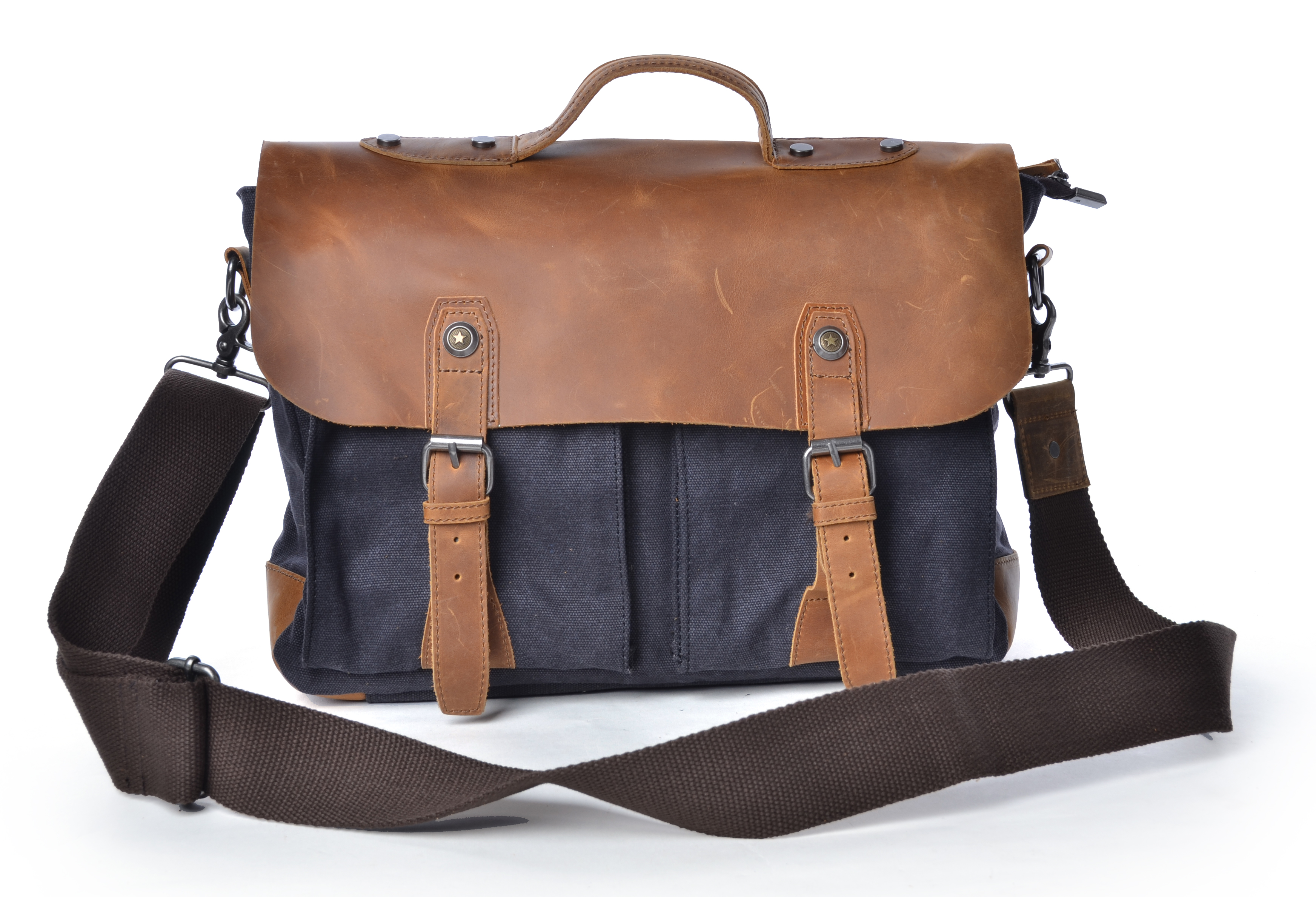 Gootium Vintage Canvas Leather Messenger Bag Briefcase Laptop Bag