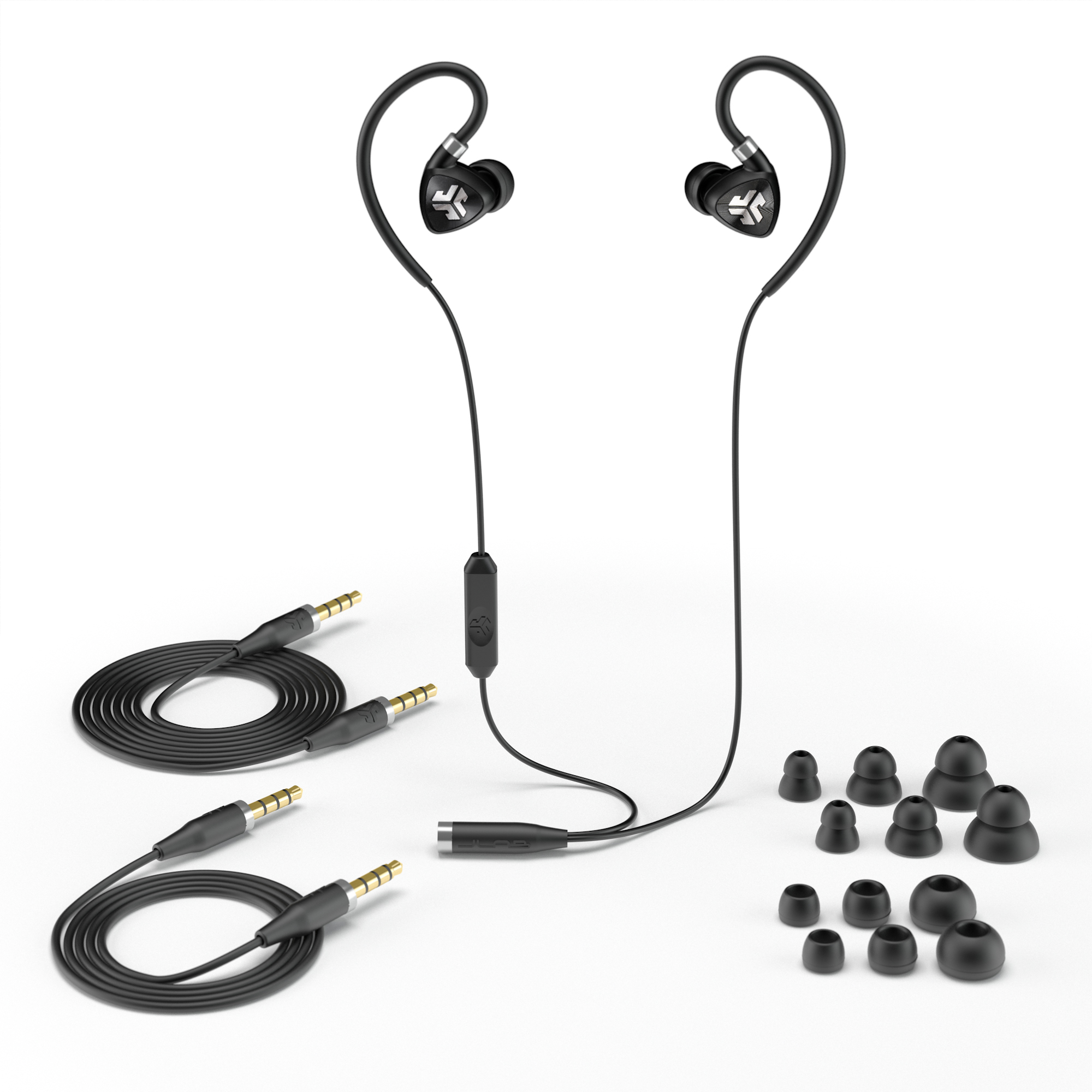 JLab Fit 2.0 Sport Earbuds, Sweatproof and Water Resistant with InWire