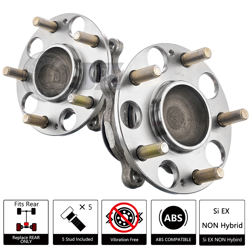 2x 20062011 Honda Civic EX SI Rear Wheel Hub Bearing Stud Unit