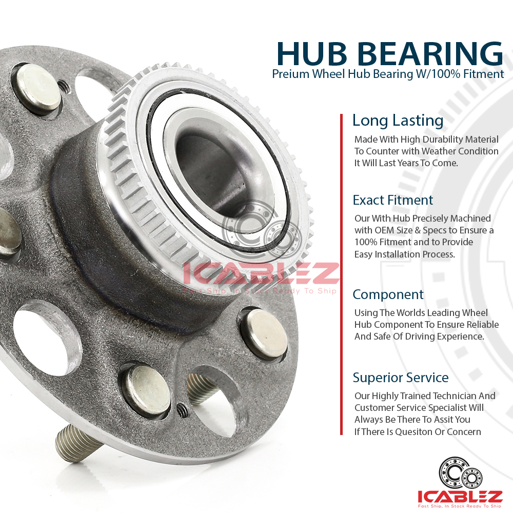 2x512259 Rear Wheel Hub Replacement Bearing Assembly 0206 Acura RSX 04