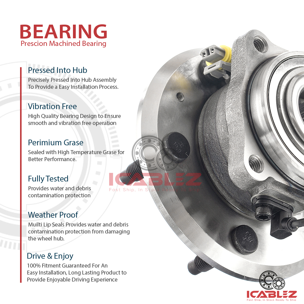 2x 20082010 Saturn Vue ABS Sensor Rear Wheel Hub Bearing Assembly w