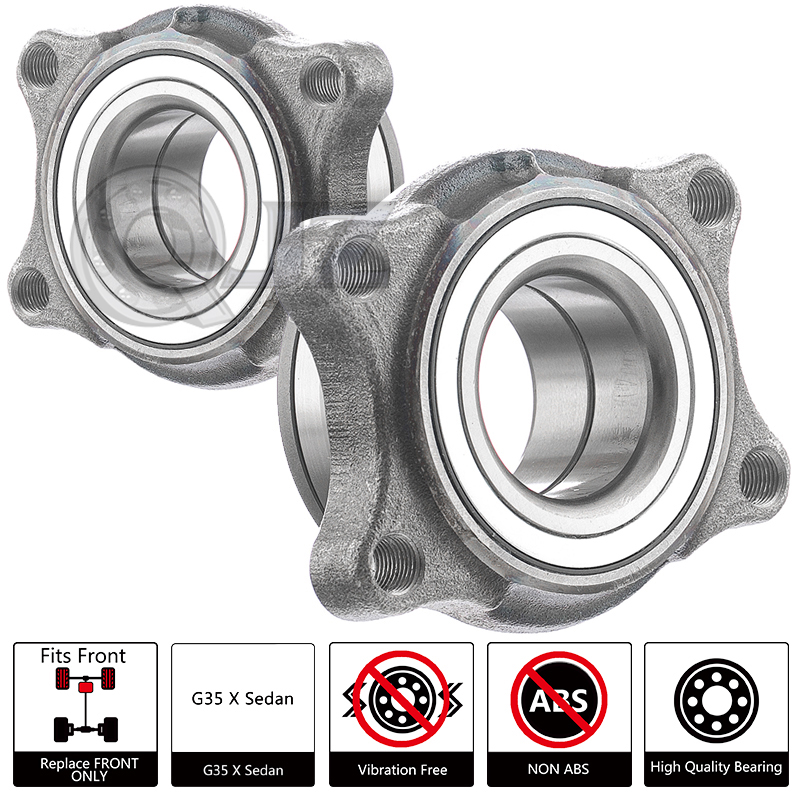 2x Front Wheel Hub Bearing For 20042006 Infiniti G35x Replacement