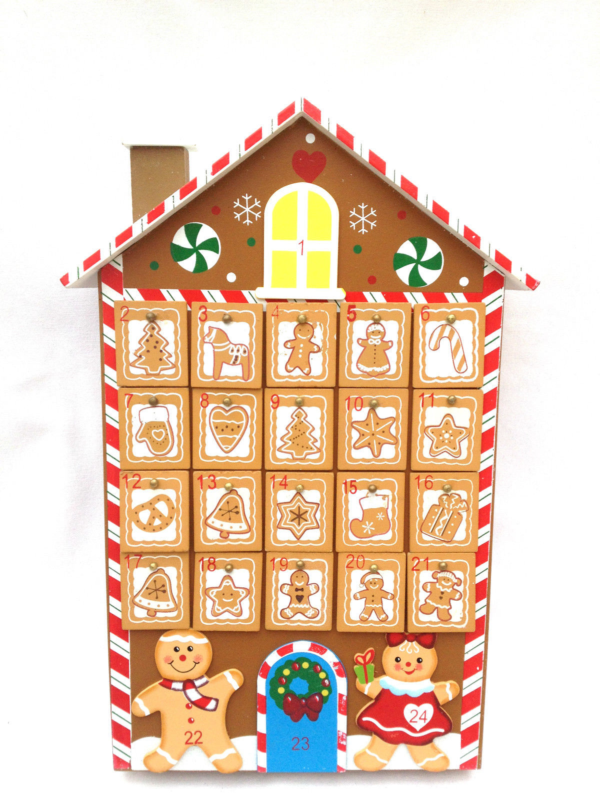 NEW LARGE CHRISTMAS CHILDREN'S WOODEN GINGERBREAD MAN HOUSE ADVENT