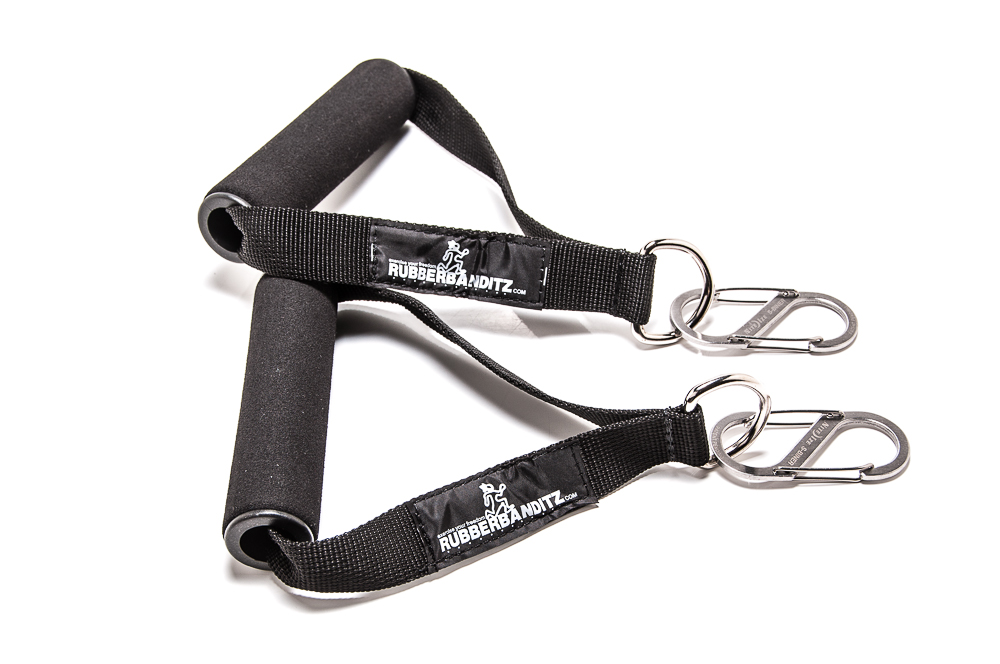 Rubberbanditz Black Soft Hand Grips and Carabiners For Resistance Band