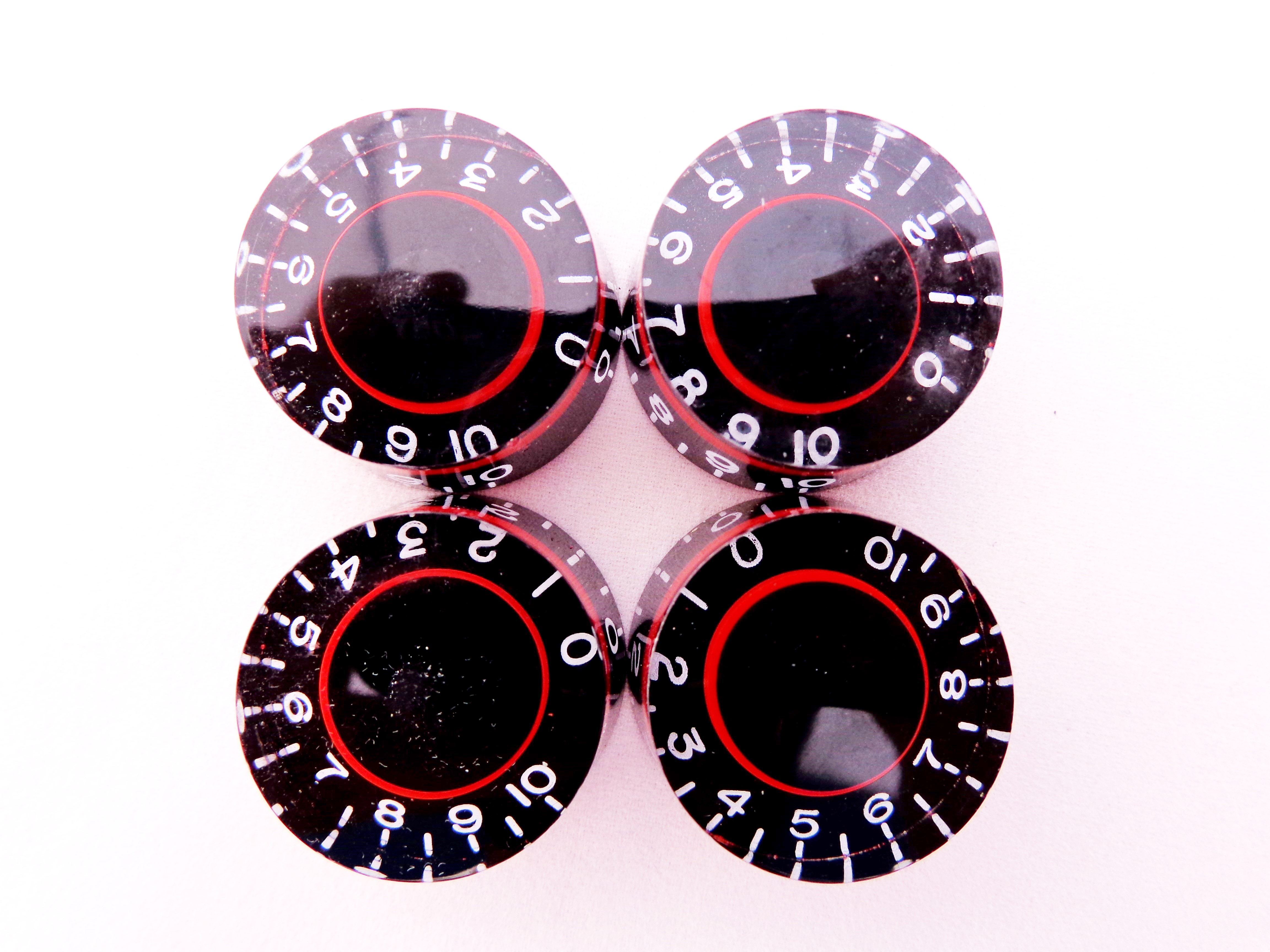 4 LP Red and Black Clear Custom Control Numbered Les Paul Speed Dial Knobs eBay